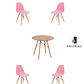 Comedor Mesa Redonda Melamina Eames Madera + Sillas Eames - Miniatura 1