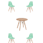 Comedor Mesa Redonda Melamina Eames Madera + Sillas Eames - Miniatura 3