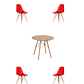 Comedor Mesa Redonda Melamina Eames Madera + Sillas Eames - Miniatura 4