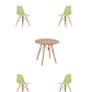 Comedor Mesa Redonda Melamina Eames Madera + Sillas Eames - Miniatura 5