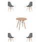 Comedor Mesa Redonda Melamina Eames Madera + Sillas Eames - Miniatura 6