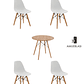 Comedor Mesa Redonda Melamina Eames Madera + Sillas Eames - Miniatura 7