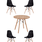 Comedor Mesa Redonda Melamina Eames Madera + Sillas Eames - Miniatura 9