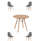 Comedor Mesa Redonda Melamina Eames Madera + Sillas Eames - Miniatura 11