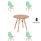 Comedor Mesa Redonda Melamina Eames Madera + Sillas Eames - Miniatura 13