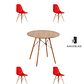 Comedor Mesa Redonda Melamina Eames Madera + Sillas Eames - Miniatura 14