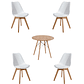 Comedor Mesa Redonda Melamina Eames Madera + Sillas Tulip - Miniatura 2