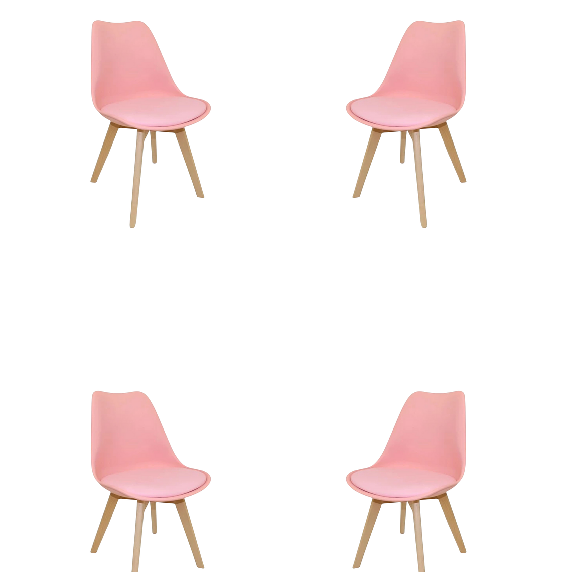 Comedor Mesa Redonda Melamina Eames Madera + Sillas Tulip 3