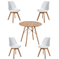 Comedor Mesa Redonda Melamina Eames Madera + Sillas Tulip - Miniatura 8