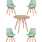 Comedor Mesa Redonda Melamina Eames Madera + Sillas Tulip - Miniatura 1