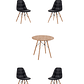 Comedor Mesa Redonda Melamina Eames Madera + Sillas Buckle - Miniatura 2