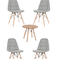 Comedor Mesa Redonda Melamina Eames Madera + Sillas Buckle - Miniatura 4