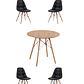Comedor Mesa Redonda Melamina Eames Madera + Sillas Buckle - Miniatura 6
