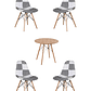 Comedor Mesa Redonda Melamina Eames Madera + Sillas Patchwork - Miniatura 2