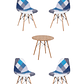 Comedor Mesa Redonda Melamina Eames Madera + Sillas Patchwork - Miniatura 3