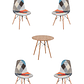 Comedor Mesa Redonda Melamina Eames Madera + Sillas Patchwork - Miniatura 1