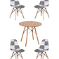 Comedor Mesa Redonda Melamina Eames Madera + Sillas Patchwork - Miniatura 4