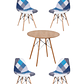 Comedor Mesa Redonda Melamina Eames Madera + Sillas Patchwork - Miniatura 5