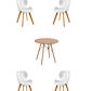 Comedor Mesa Redonda Melamina Eames Madera + Sillas Radar Fiori - Miniatura 1