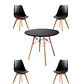 Comedor Mesa Redonda Melamina Eames Negra + Sillas Tulip - Miniatura 13