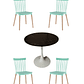 Comedor Mesa Redonda Tulip Cuarzo Negro + Sillas Windsor - Miniatura 3