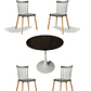 Comedor Mesa Redonda Tulip Cuarzo Negro + Sillas Windsor - Miniatura 4