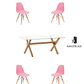 Comedor Mesa Rectangular Vidrio Elite 140x90 cm + Sillas Eames - Miniatura 3