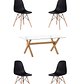 Comedor Mesa Rectangular Vidrio Elite 140x90 cm + Sillas Eames - Miniatura 5