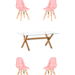 Comedor Mesa Rectangular Vidrio Elite 140x90 cm +  Sillas Buckle - Miniatura 5