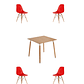 Comedor Mesa Cuadrada De Melamina 80x80 cm + Sillas Eames - Miniatura 5