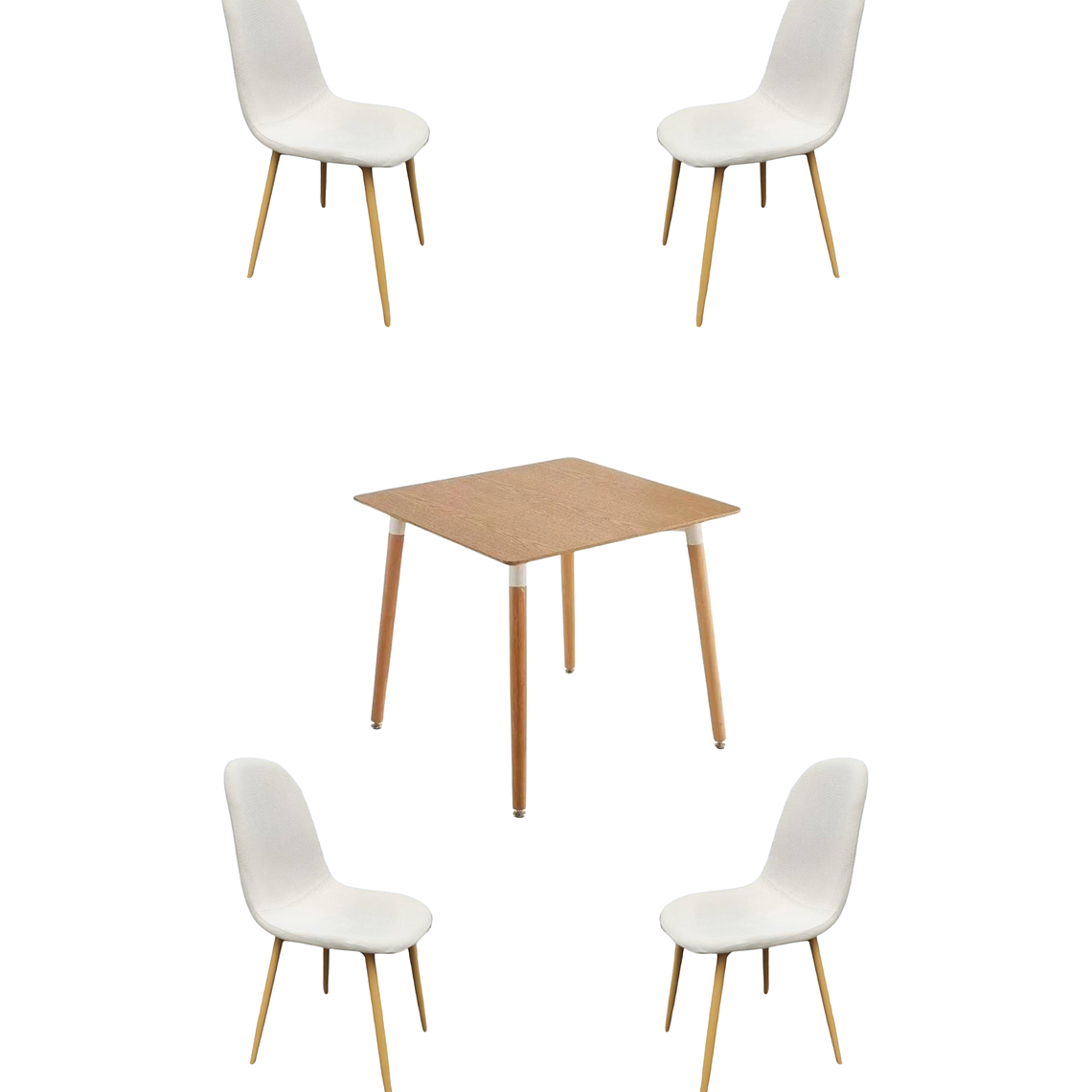 Comedor Mesa Cuadrada Melamina 80x80 cm + Sillas Scoop 3