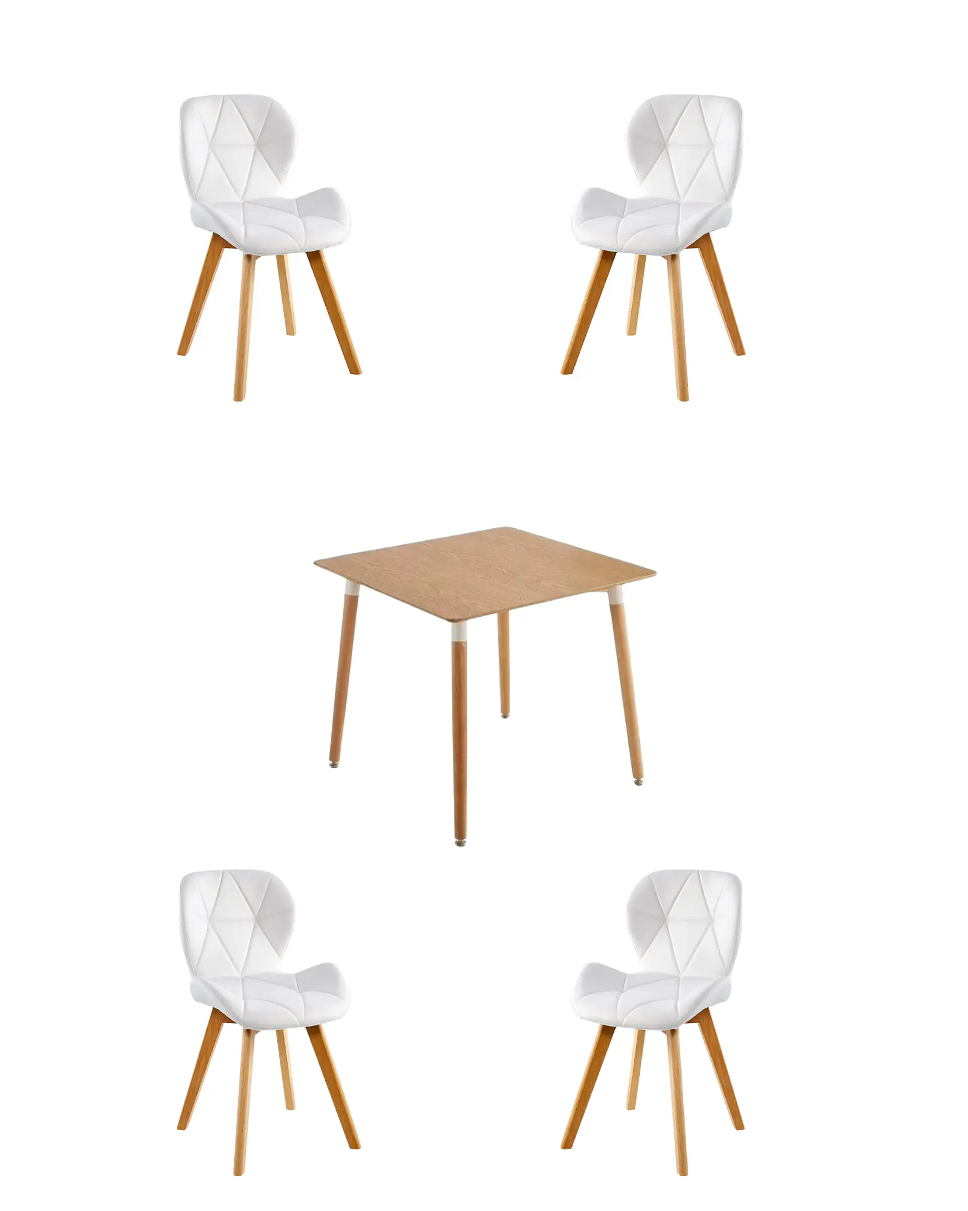 Comedor Cuadrado Melamina con Sillas Radar Fiori 2