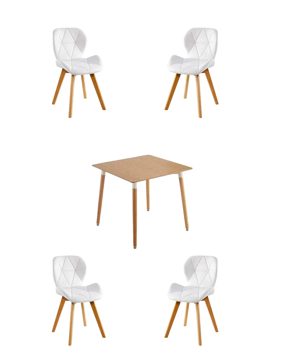 Comedor Cuadrado Melamina con Sillas Radar Fiori 2