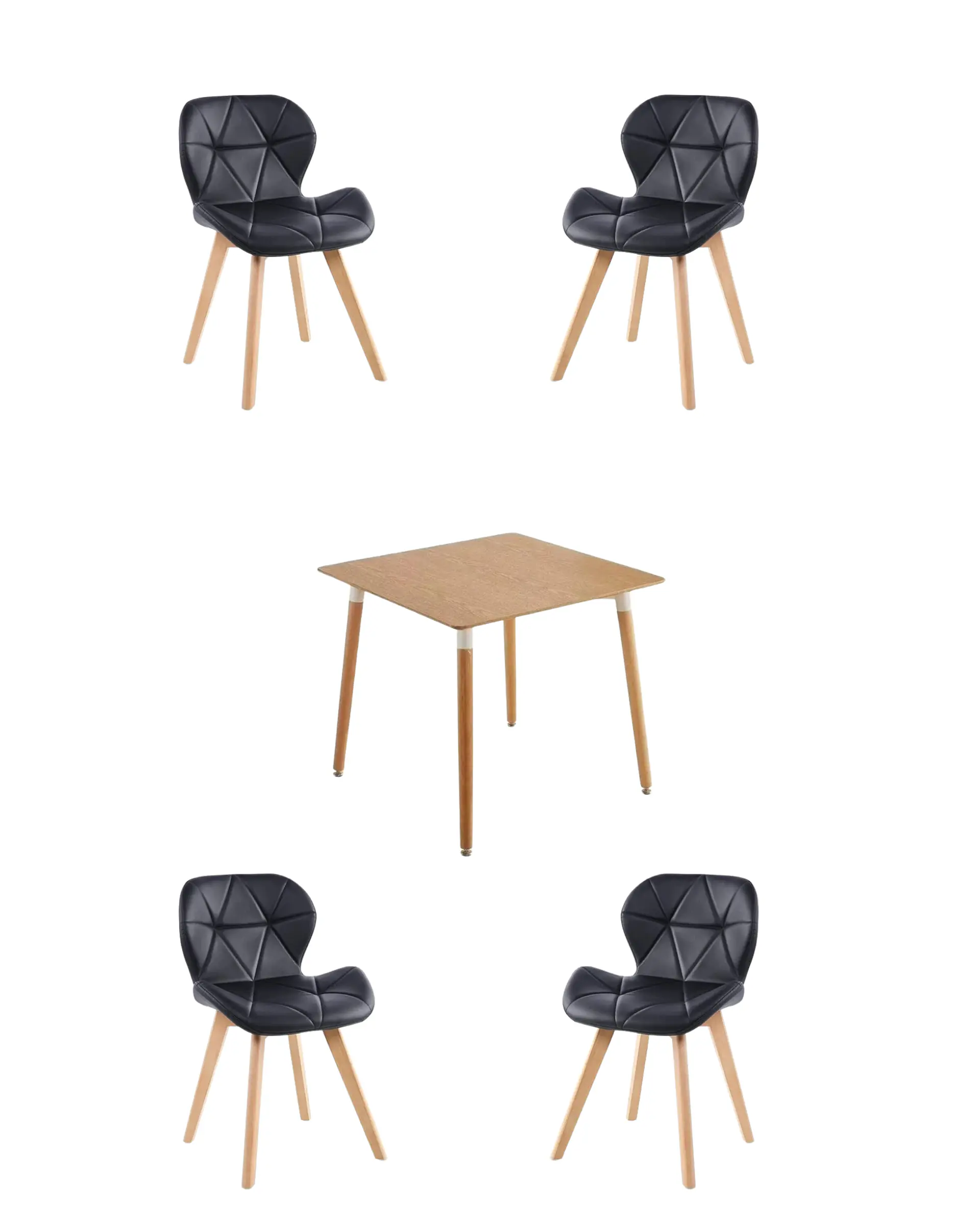 Comedor Cuadrado Melamina con Sillas Radar Fiori 3