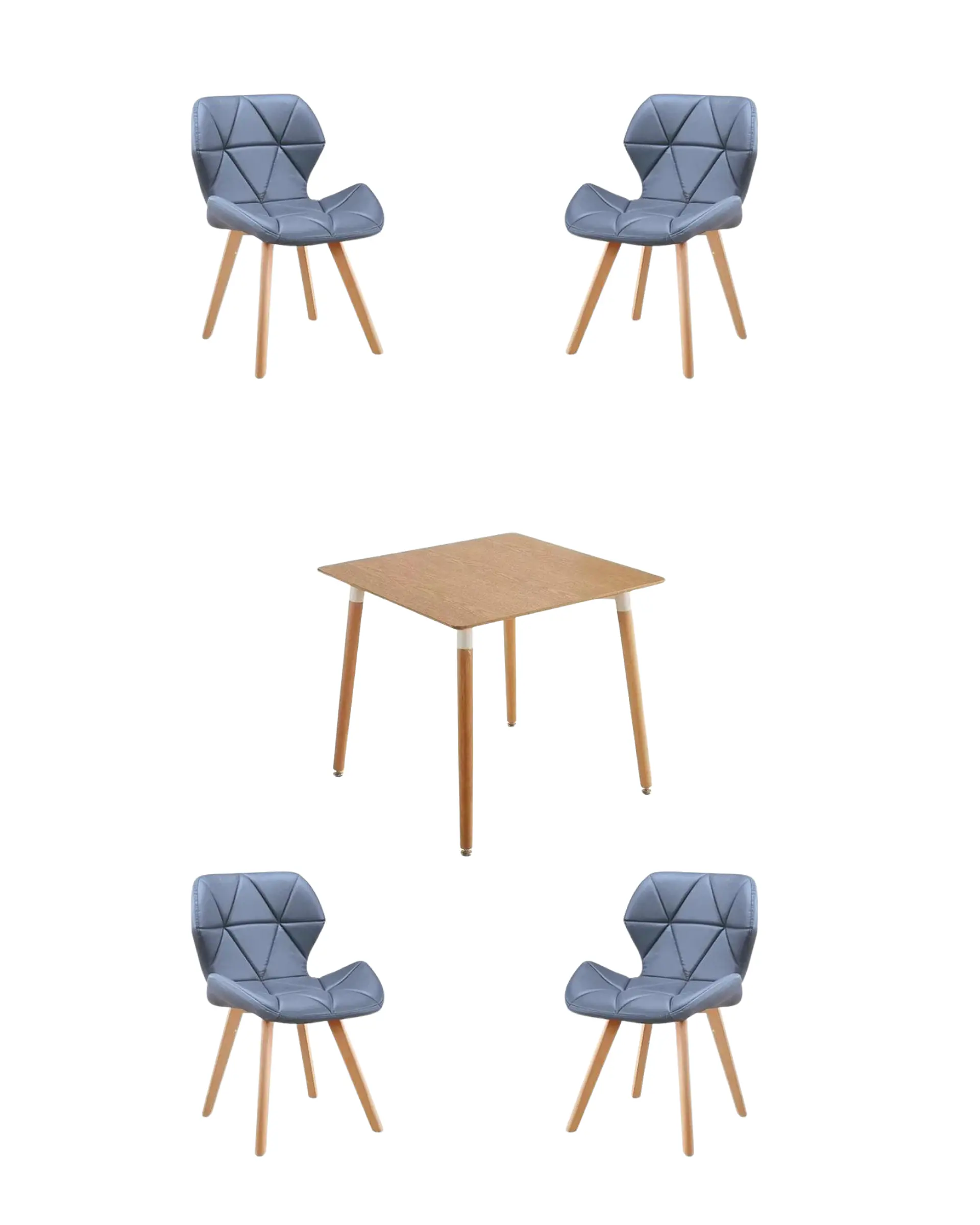 Comedor Cuadrado Melamina con Sillas Radar Fiori 4