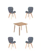 Comedor Cuadrado Melamina con Sillas Radar Velvet - Miniatura 3