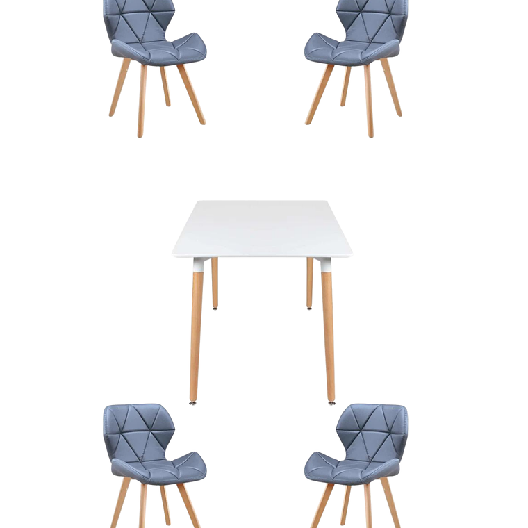 Comedor Mesa Cuadrada Melamina 80x80 cm + Sillas Radar Fiori 8