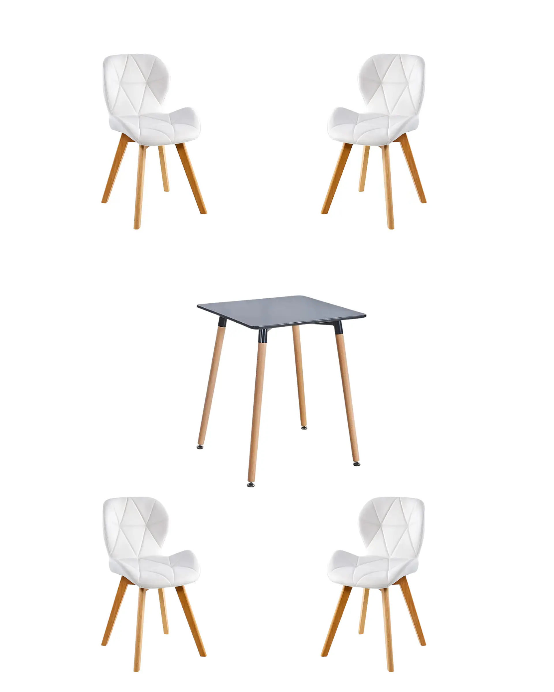 Comedor Cuadrado Melamina con Sillas Radar Fiori 7
