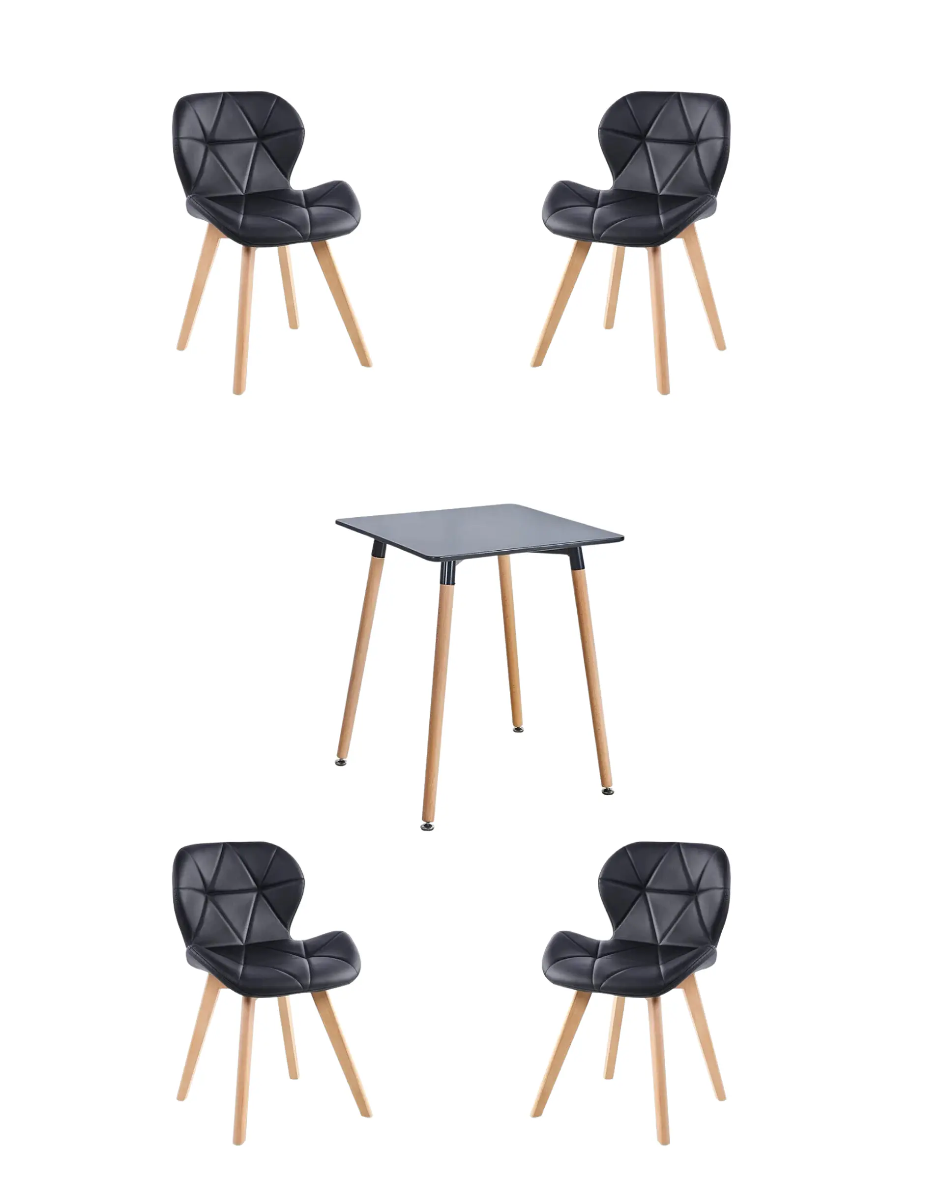 Comedor Cuadrado Melamina con Sillas Radar Fiori 8