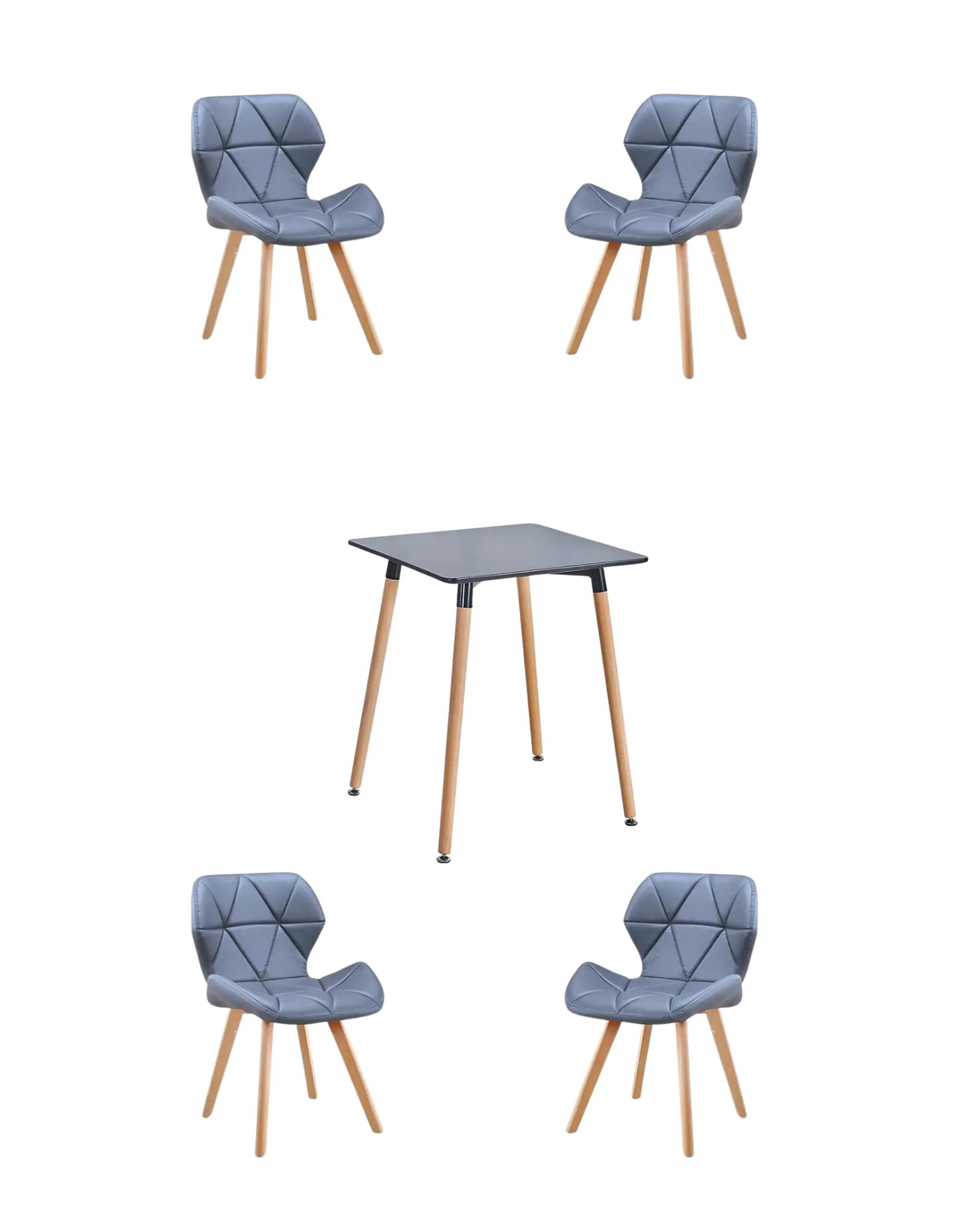 Comedor Cuadrado Melamina con Sillas Radar Fiori 9