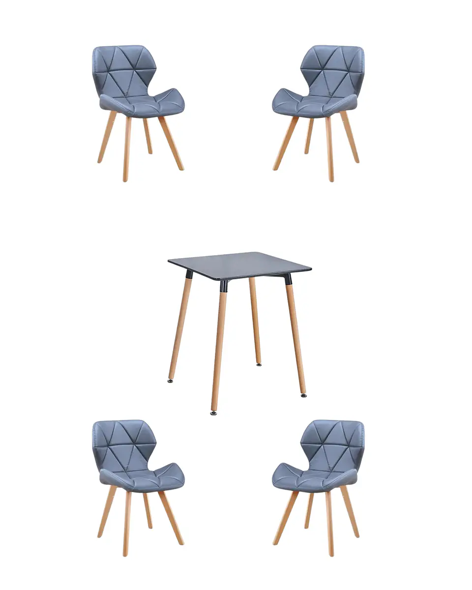 Comedor Cuadrado Melamina con Sillas Radar Fiori 9