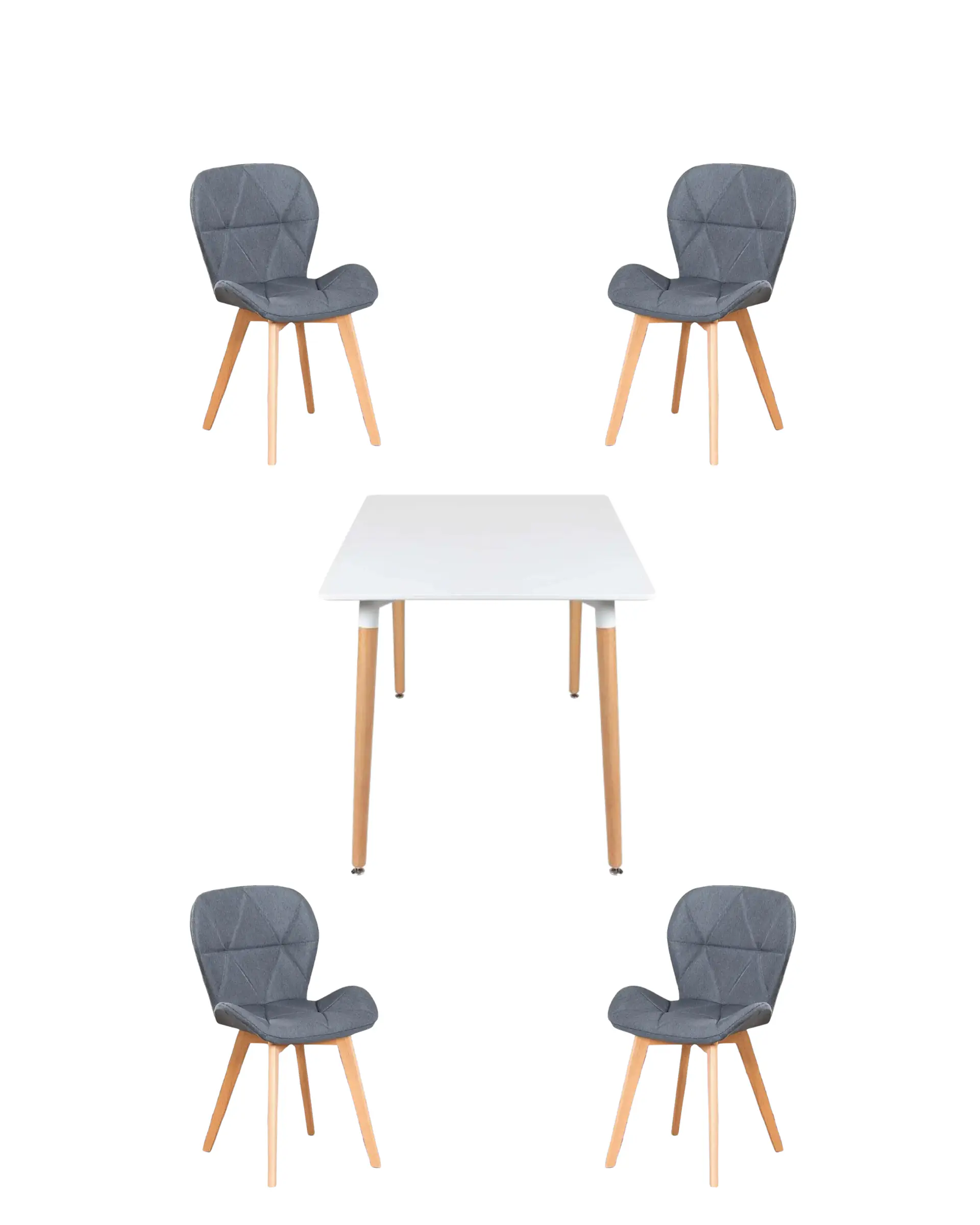 Comedor Cuadrado Melamina con Sillas Radar Velvet 7