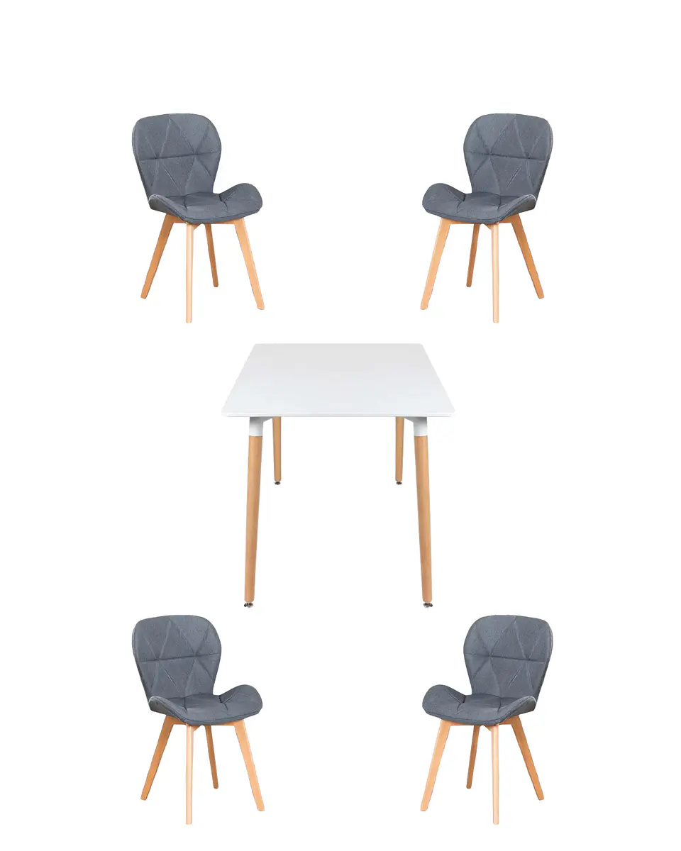 Comedor Cuadrado Melamina con Sillas Radar Velvet 7