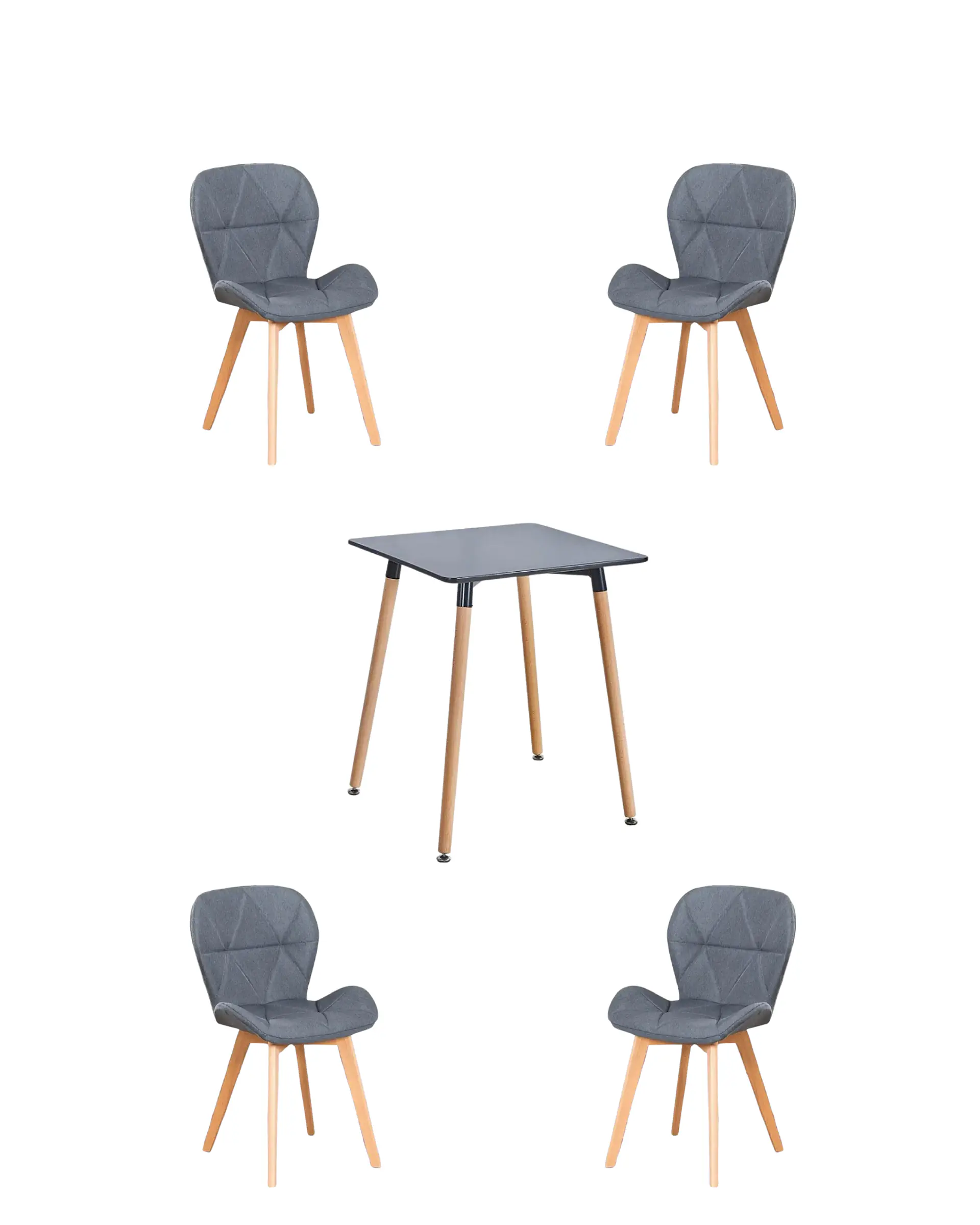 Comedor Cuadrado Melamina con Sillas Radar Velvet 10