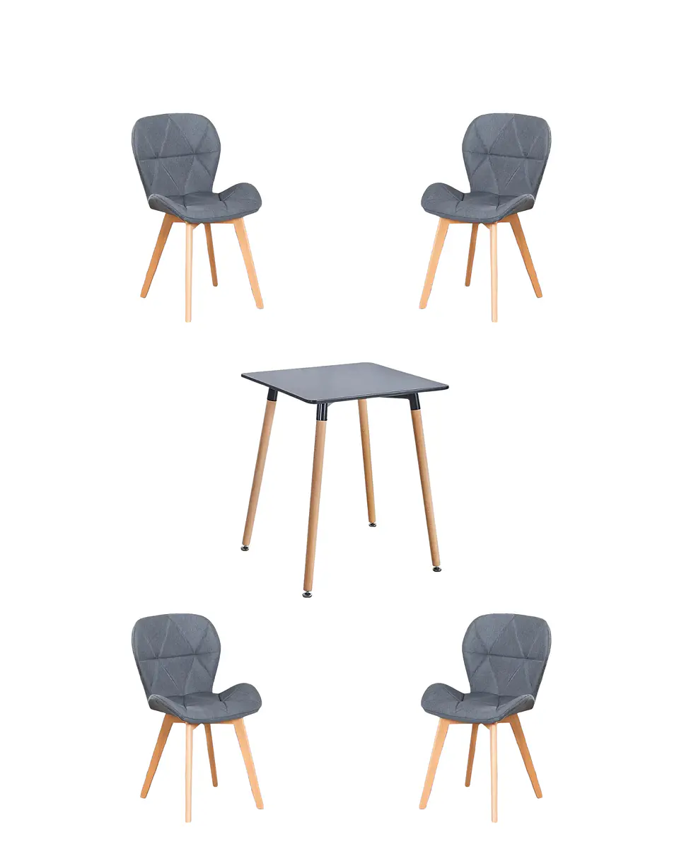 Comedor Cuadrado Melamina con Sillas Radar Velvet 10