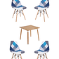 Comedor Mesa Cuadrada Melamina 80x80 cm + Sillas Patchwork - Miniatura 8