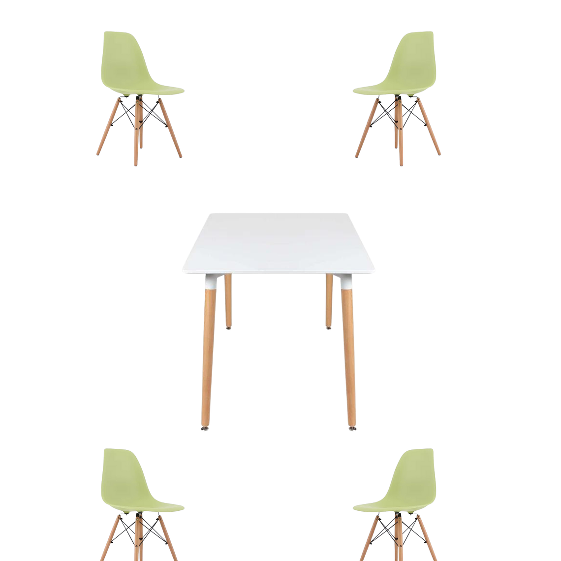 Comedor Mesa Cuadrada De Melamina 80x80 cm + Sillas Eames 13