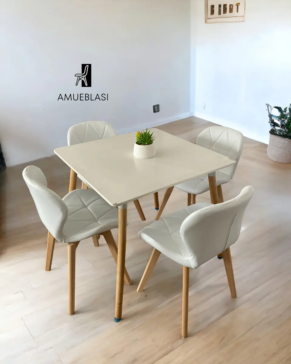 Comedor Cuadrado Melamina con Sillas Radar Fiori 1
