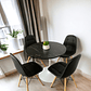 Comedor Mesa Redonda Tulip Cuarzo Negra + Sillas Buckle - Miniatura 1