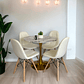 Comedor Mesa Tulip Golden + Sillas Buckle - Miniatura 1
